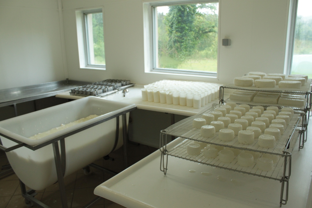 La salle de fabrication des fromages de chèvre de la ferme de Vessejoux.